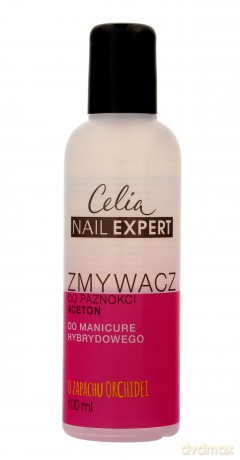 Celia Nail Expert Zmywacz do paznokci acetonowy do manicure hybrydowego - zapach Orchidei 100 ml