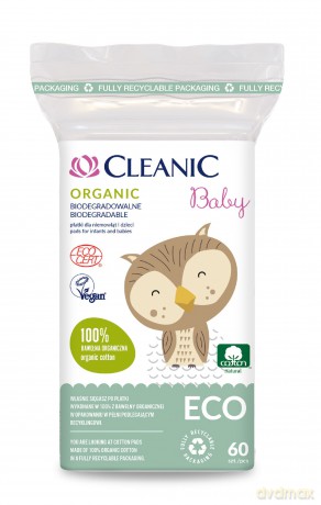Cleanic Baby Eco Płatki dla niemowląt i dzieci Organic - biodegradowalne 1op.-60 szt
