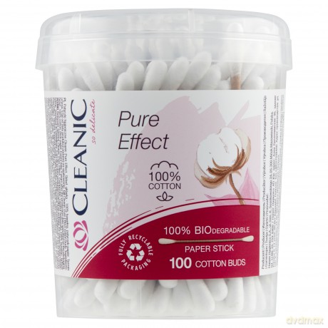 Cleanic Patyczki higieniczne Pure Effect -100% biodegradowalne 1op.-100 szt (pudełko)