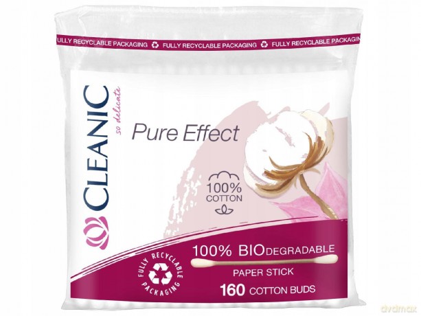 Cleanic Patyczki higieniczne Pure Effect -100% biodegradowalne 1op.-160 szt (folia)