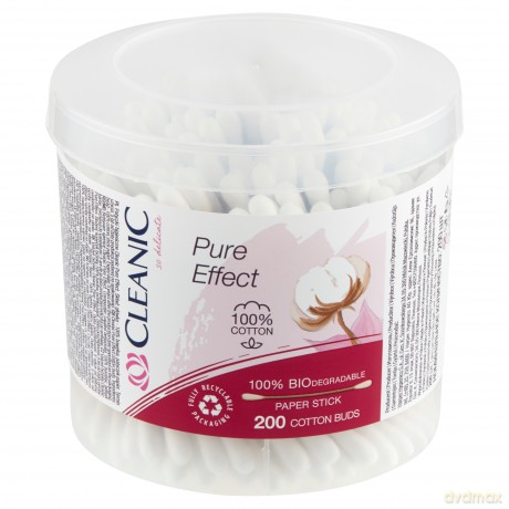 Cleanic Patyczki higieniczne Pure Effect -100% biodegradowalne 1op.-200 szt (pudełko)