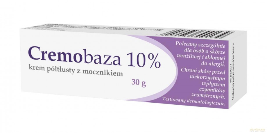 CREMOBAZA 10% Krem półtłusty z mocznikiem do twarzy i ciała - skóra wrażliwa i skłonna do alergii 30g
