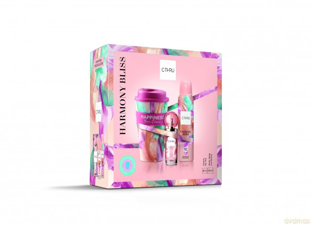 C-THRU Zestaw prezentowy Harmony Bliss (Dezodorant spray 150 ml+woda toaletowa 30 ml+kubek)
