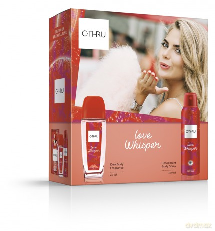 C-THRU Zestaw prezentowy Love Whisper (Dezodorant spray 150 ml+Dezodorant naturalny spray 75 ml)