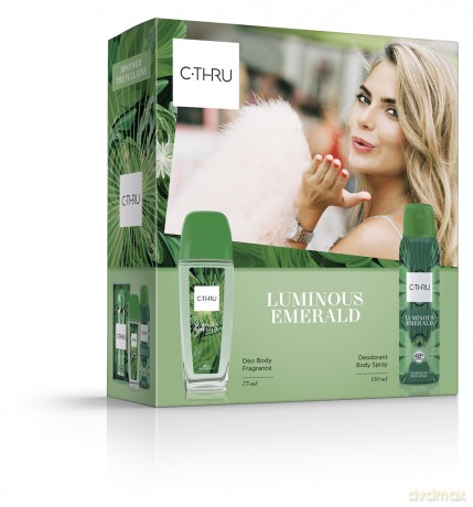 C-THRU Zestaw prezentowy Luminous Emerald (Dezodorant spray 150 ml+Dezodorant naturalny spray 75 ml)
