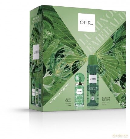C-THRU Zestaw prezentowy Luminous Emerald (Dezodorant spray 150 ml+woda toaletowa 30 ml)