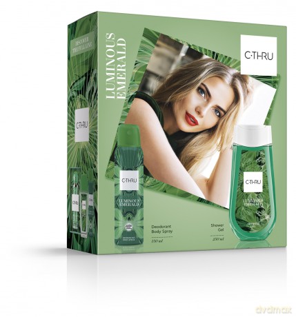 C-THRU Zestaw prezentowy Luminous Emerald (Dezodorant spray 150 ml+żel pod prysznic 250 ml)