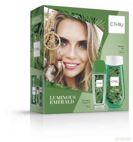 C-THRU Zestaw prezentowy Luminous Emerald (Dezodorant w szkle 75 ml+żel pod prysznic 250 ml)