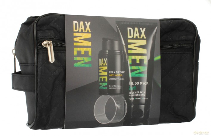 Dax Cosmetics Men Zestaw prezentowy - kosmetyczka (krem anti-aging 50 ml+żel 3w1 180 ml)