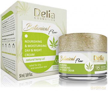 Delia Cosmetics Botanic Flow Krem odżywczo-nawilżający z olejem konopnym na dzień i noc 50 ml