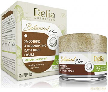 Delia Cosmetics Botanic Flow Krem regenerująco-wygładzający z olejem kokosowym na dzień i noc 50 ml
