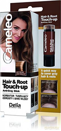 Delia Cosmetics Cameleo Hair&Root Touch-up Korektor tuszujący odrosty i siwe włosy - jasny brąz 1szt