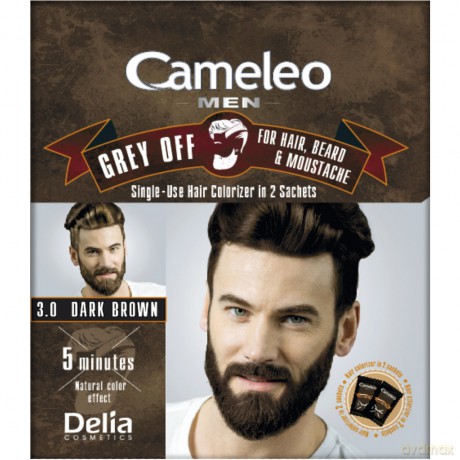 Delia Cosmetics Cameleo Men Krem koloryzujący do włosów,brody i wąsów nr 3.0 dark brown 15 mlx2