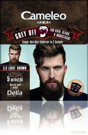 Delia Cosmetics Cameleo Men Krem koloryzujący do włosów,brody i wąsów nr 4.0 medium brown 15 mlx2
