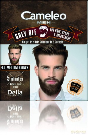 Delia Cosmetics Cameleo Men Krem koloryzujący do włosów,brody i wąsów nr 5.0 Light Brown 15 mlx2