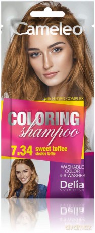 Delia Cosmetics Cameleo Szampon koloryzujący nr 7.34 Słodkie Toffee 1szt