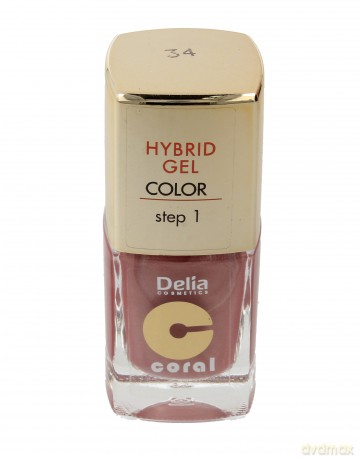 Delia Cosmetics Coral Hybrid Gel Emalia do paznokci nr 34 cielisty perłowy 11 ml