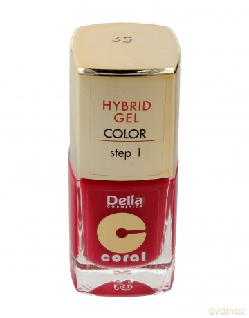 Delia Cosmetics Coral Hybrid Gel Emalia do paznokci nr 35 czerwony koralowy 11 ml