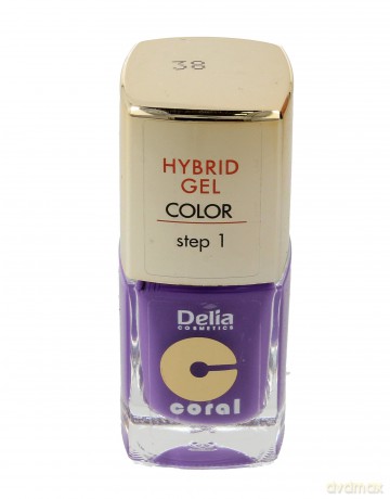 Delia Cosmetics Coral Hybrid Gel Emalia do paznokci nr 38 purpurowy 11 ml