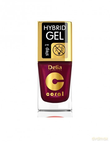 Delia Cosmetics Coral Hybrid Gel Emalia do paznokci nr 61 Perłowa Malina 11 ml