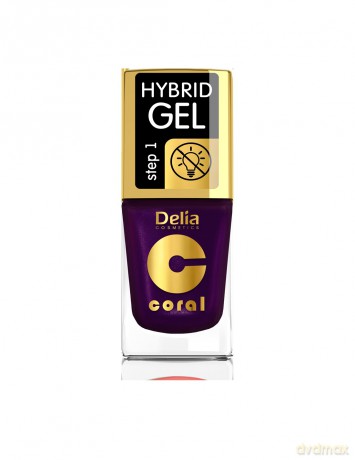 Delia Cosmetics Coral Hybrid Gel Emalia do paznokci nr 62 Perłowy Bakłażan 11 ml