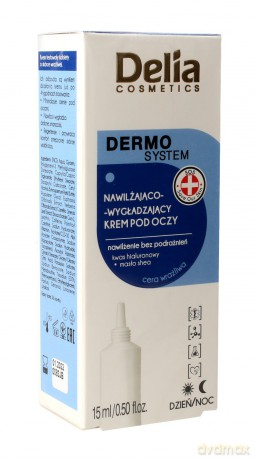 Delia Cosmetics Dermo System Krem pod oczy nawilżająco-wygładzający na dzień i noc 15 ml