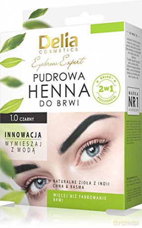 Delia Cosmetics Henna do brwi pudrowa 1.0 czarna 4g