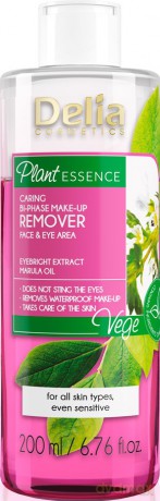 Delia Cosmetics Plant Essence Pielęgnujący Płyn dwufazowy do demakijażu twarzy i oczu 200 ml
