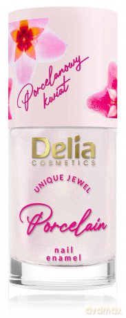 Delia Cosmetics Porcelain Lakier do paznokci 2w1 z kwiatem porcelany nr 4 beżowy 11 ml