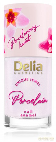 Delia Cosmetics Porcelain Lakier do paznokci 2w1 z kwiatem porcelany nr 6 lila 11 ml