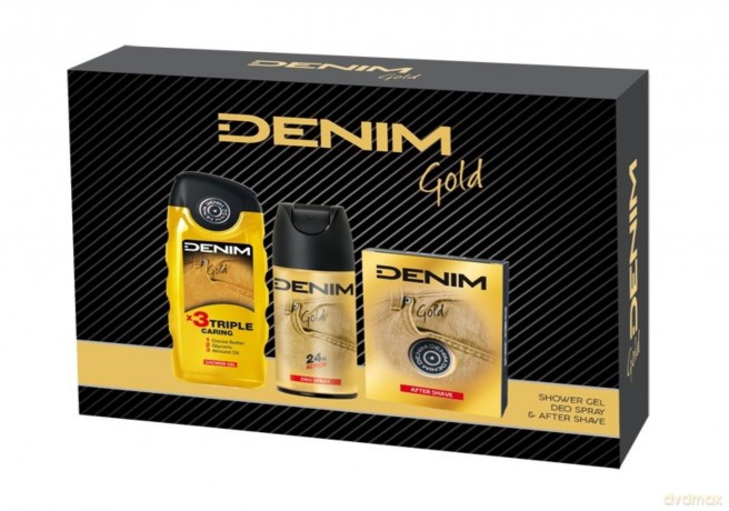 Denim Zestaw prezentowy Gold (woda po gol.100 ml+deo spray 150 ml+żel pod prysznic 250 ml)