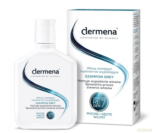 Dermena Supported By Science Szampon do włosów siwiejących hamujący wypadanie Grey 200 ml