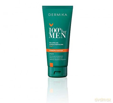Dermika 100% for Men Żel & Peeling & Maska mentolowa 3w1 100 ml