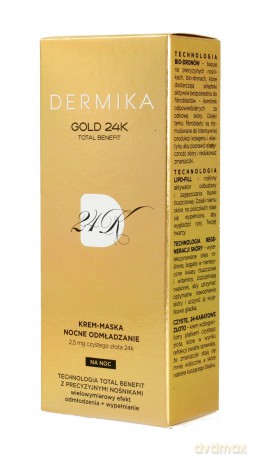 Dermika Gold 24k Total Benefit Krem-maska nocne odmładzanie 50 ml