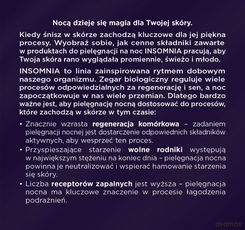 Dermika Insomnia 30-40+ Księżycowy Krem nawilżająco - wygładzający na noc 50 ml