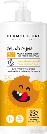 Dermofuture Daily Care Kids Żel 3in1 do mycia twarzy,ciała i włosów Ciasteczkowe Smaki 500 ml