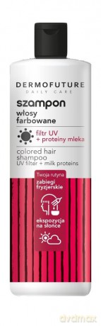 Dermofuture Daily Care Szampon do włosów farbowanych - Filtr UV+Proteiny Mleka 380 ml