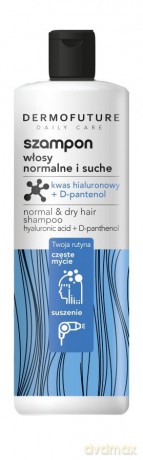Dermofuture Daily Care Szampon do włosów normalnych i suchych - Kwas hialuronowy+D-pantenol 380 ml