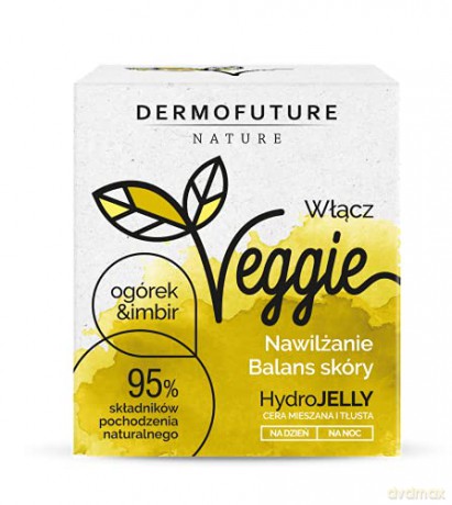 Dermofuture Nature Veggie Hydrożel do twarzy Ogórek&Imbir na dzień i noc - cera mieszana i tłusta 50 ml
