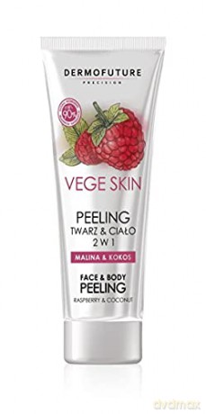 Dermofuture Precision Vege Skin Peeling do twarzy i ciała 2w1 Malina&Kokos 200 ml