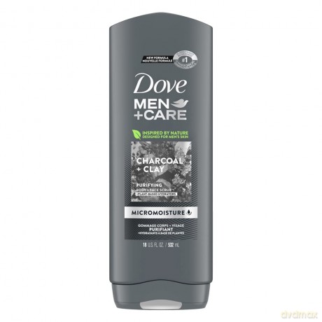 Dove Men+Care Żel do mycia twarzy i ciała Charcoal+Clay 400 ml