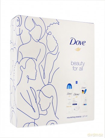 Dove Zestaw prezentowy Nourishing Beauty (deo spray Original 150 ml + żel pod prysznic Deeply 250 ml+balsam do ciała Rich Care 250 ml)