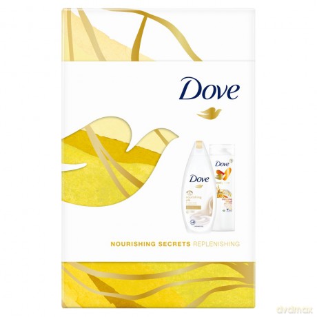 Dove Zestaw prezentowy Nourishing Secrets Replenishing ( żel p/pr. Silk 250 ml+bals..d/ciała Indulging Ritual 250 ml)