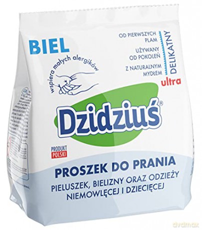 Dzidziuś Proszek do prania pieluszek, bielizny, odzieży niemowlęcej Biel 850g