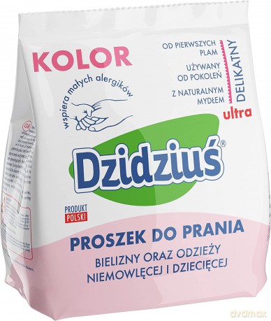 Dzidziuś Proszek do prania pieluszek, bielizny, odzieży niemowlęcej Kolor 850g