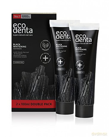 ECODENTA Pasta do zębów Black Whitening z czarnym węglem DUO 100 ml x 2