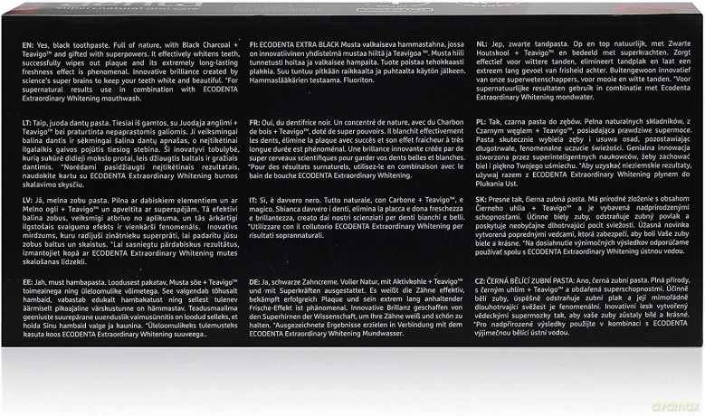 ECODENTA Pasta do zębów Black Whitening z czarnym węglem DUO 100 ml x 2