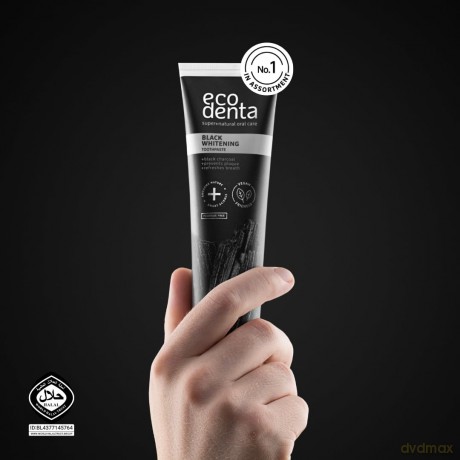 ECODENTA Pasta do zębów Black Whitening z czarnym węglem DUO 100 ml x 2