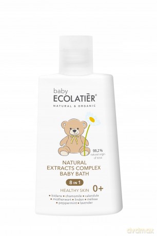 ECOLATIER BABY Kompleks naturalnych ekstraktów 8 w 1 do kąpieli 0+ 250 ml