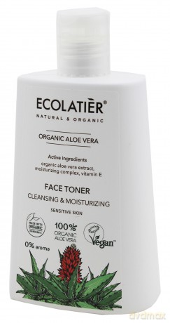 ECOLATIER Organic Aloe Vera Tonik nawilżający do twarzy - cera wrażliwa 250 ml